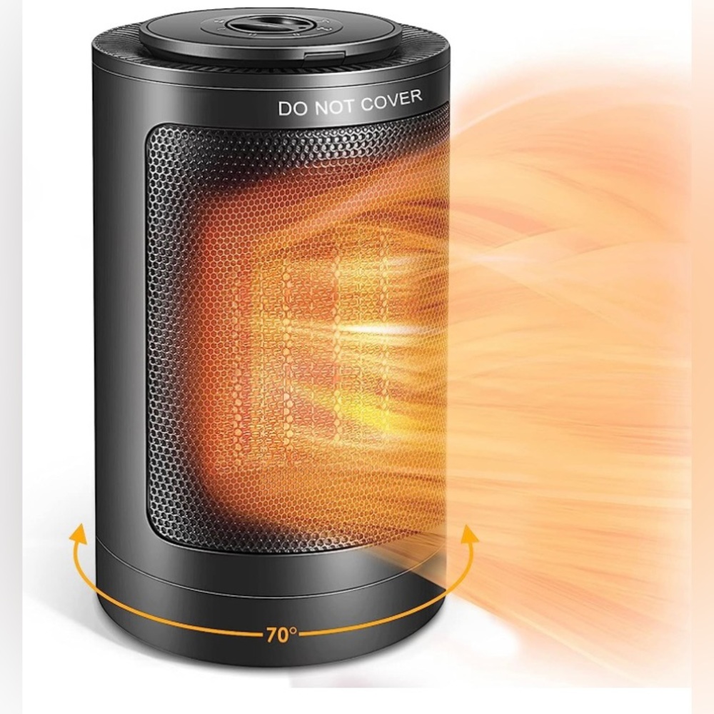 Electric Space Heater, 1500W PTC Portable Mini Space Heater, 70° NIB